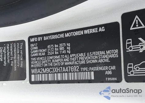 2017 BMW 230I xDrive из США, поврежденный, VIN WBA2M9C3XH7A47692